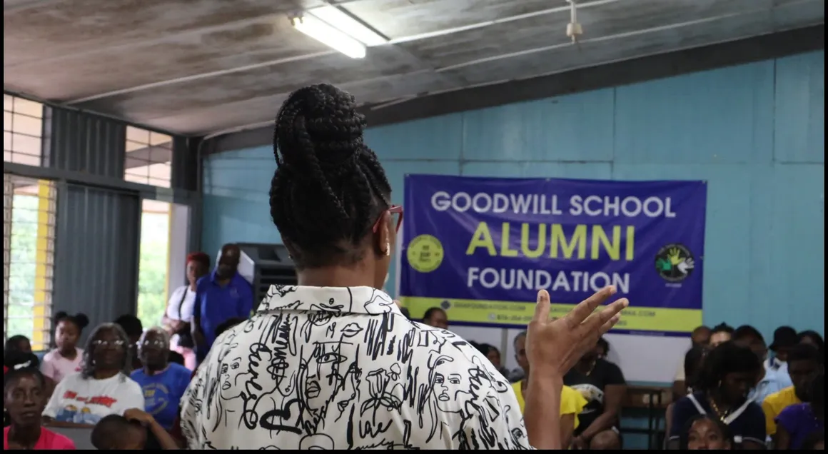 Speaker addressing community members at event